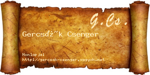 Gercsák Csenger névjegykártya